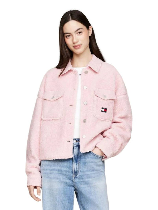 ΓΥΝΑΙΚΕΙΟ ΜΠΟΥΦΑΝ TOMMY JEANS TJW TEDDY BADGE OVERSHIRT EXT