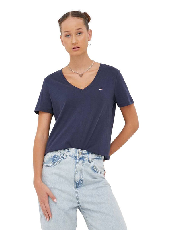 ΓΥΝΑΙΚΕΙΟ T-SHIRT TOMMY JEANS TJW SLIM SOFT V NECK