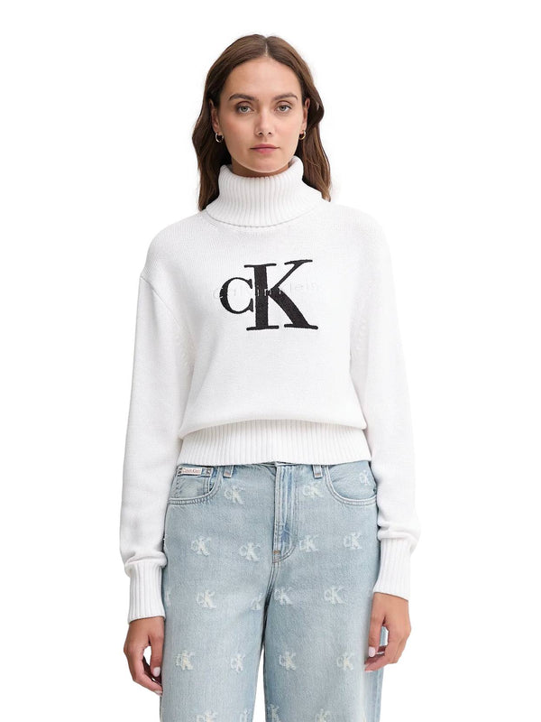 ΓΥΝΑΙΚΕΙΟ ΠΛΕΚΤΟ ΖΙΒΑΓΚΟ CALVIN KLEIN JEANS CHENILLE MONOLOGO SWEATER