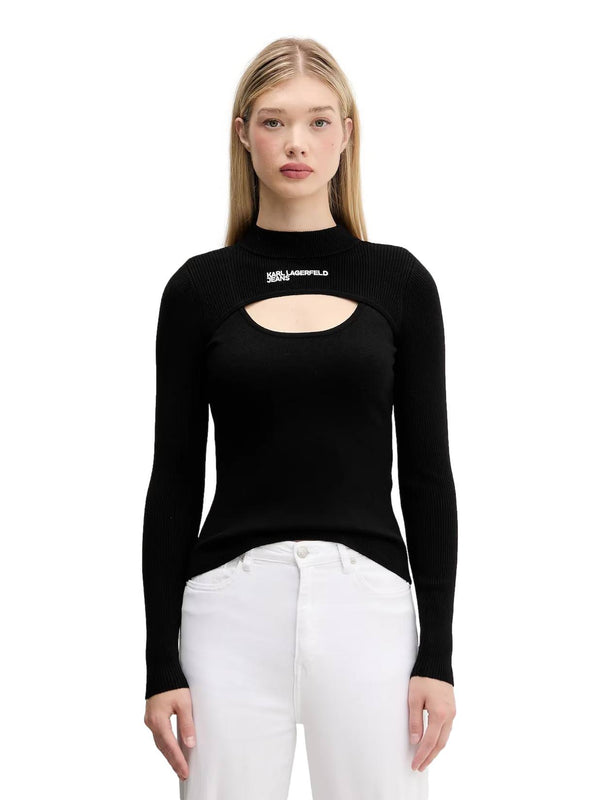ΓΥΝΑΙΚΕΙΟ ΠΟΥΛΟΒΕΡ KARL LAGERFELD JEANS CUT OUT MOCK NECK SWEATER