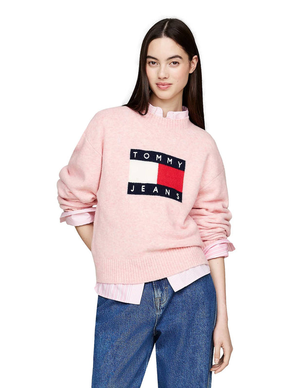 ΓΥΝΑΙΚΕΙΟ ΠΟΥΛΟΒΕΡ TOMMY JEANS TJW MELANGE FLAG SWEATER EXT
