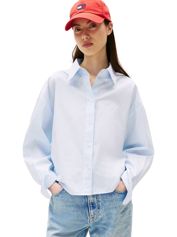 ΓΥΝΑΙΚΕΙΟ ΠΟΥΚΑΜΙΣΟ TOMMY JEANS TJW REG CROP STRIPE POPLIN SHIRT