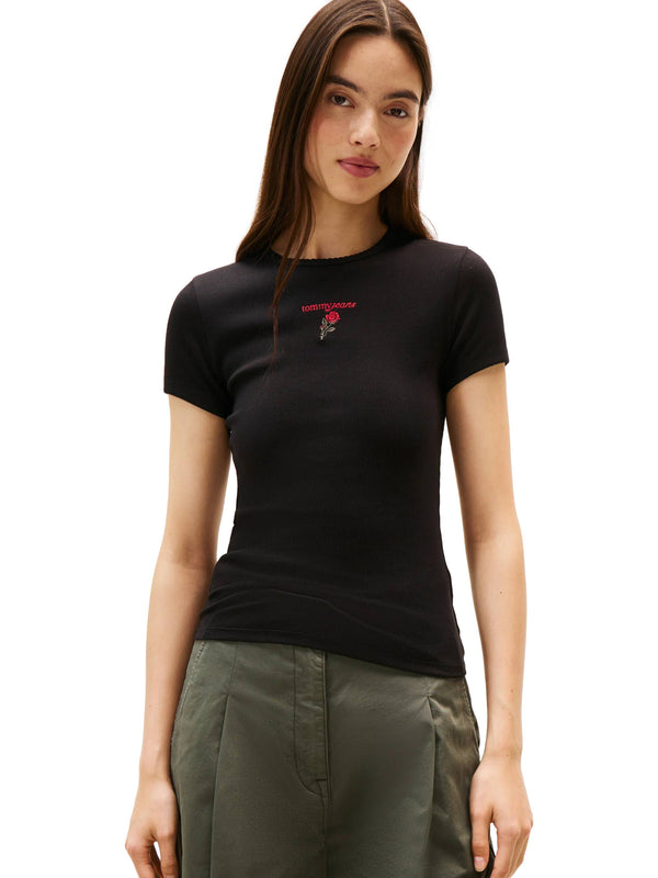 ΓΥΝΑΙΚΕΙΟ T-SHIRT TOMMY JEANS SLIM TJ ROSE RIB TEE