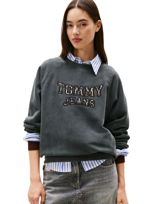 ΓΥΝΑΙΚΕΙΟ ΦΟΥΤΕΡ TOMMY JEANS BOXY LEOPARD VARSITY CREW