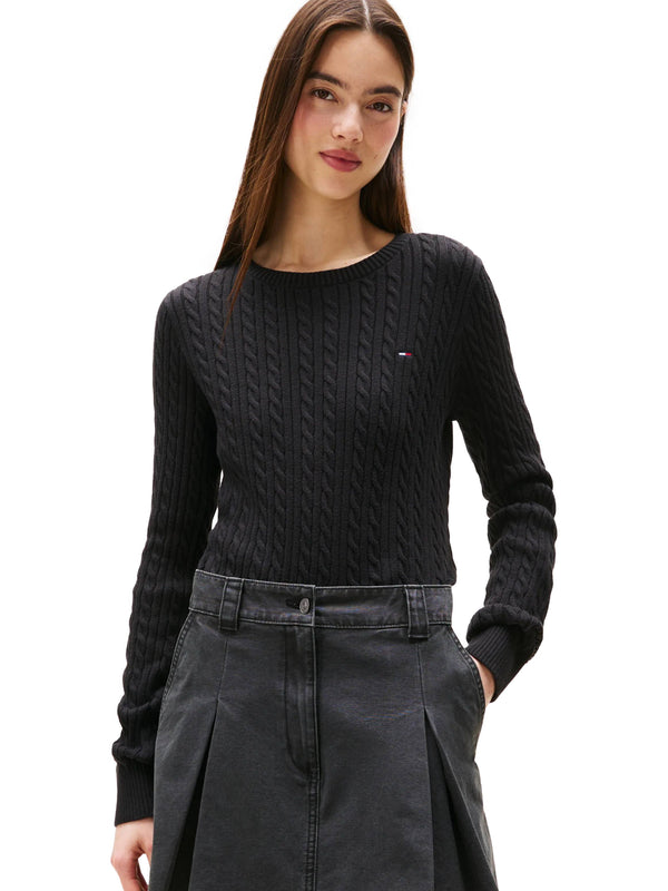 ΓΥΝΑΙΚΕΙΟ ΠΟΥΛΟΒΕΡ TOMMY JEANS CABLE ESSENTIAL SWEATER