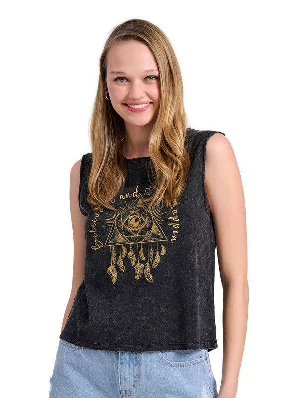 ΓΥΝΑΙΚΕΙΟ ΑΜΑΝΙΚΟ T-SHIRT FUNKY BUDDHA