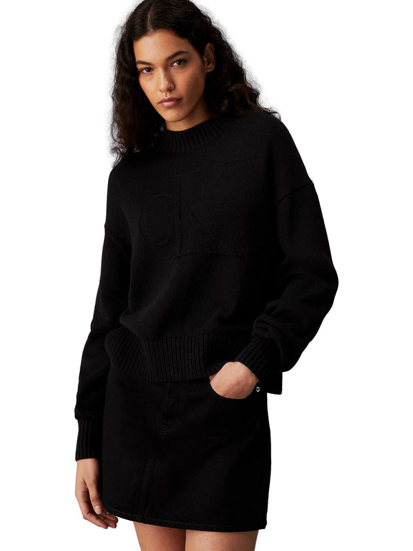 ΓΥΝΑΙΚΕΙΟ ΠΟΥΛΟΒΕΡ CALVIN KLEIN JEANS CK INTARSIA LOOSE SWEATER