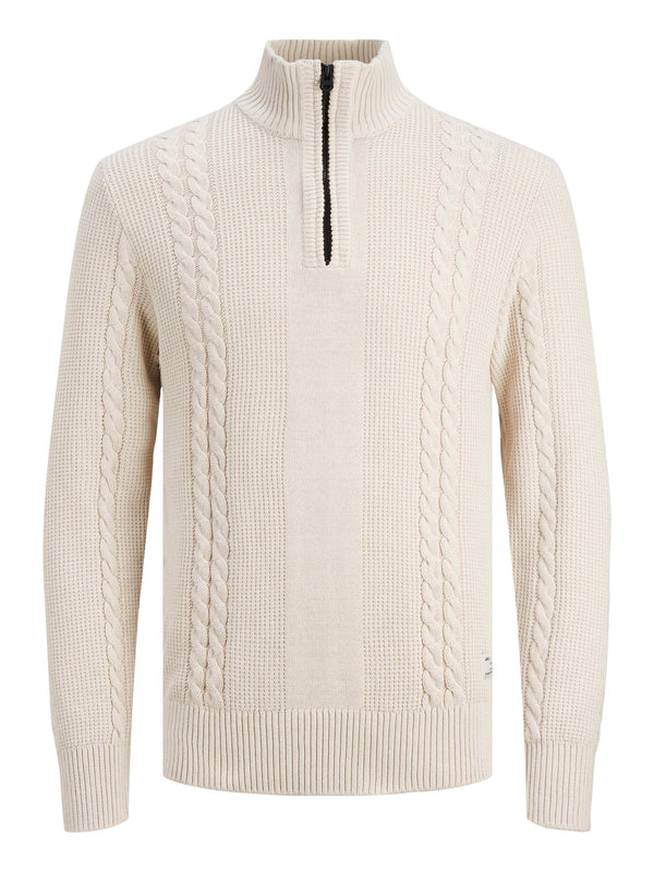 ΑΝΔΡΙΚΟ ΠΟΥΛΟΒΕΡ JACK & JONES JCOGRID CABLE KNIT HALF ZIP