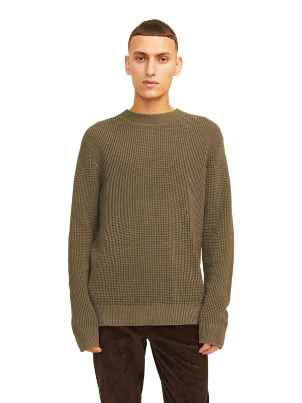ΑΝΔΡΙΚΟ ΠΟΥΛΟΒΕΡ JACK & JONES JPRCCVIGGO WAFFLE KNIT CREW NECK