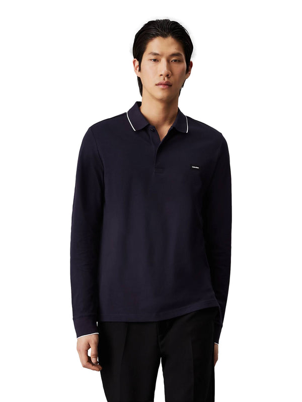 ΑΝΔΡΙΚΗ ΜΠΛΟΥΖΑ POLO CALVIN KLEIN STRETCH PIQUE TIPPING LS POLO