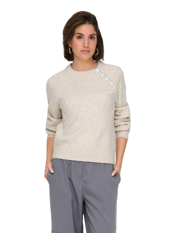 ΓΥΝΑΙΚΕΙΟ ΠΟΥΛΟΒΕΡ ONLY LAUREN LIFE LS O-NECK BUTTON