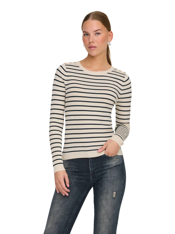 ΓΥΝΑΙΚΕΙΟ ΠΛΕΚΤΟ ONLY ONLMILA LS STRIPE BUTTON KNT
