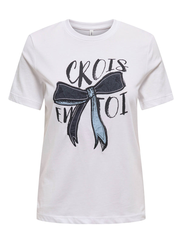 ΓΥΝΑΙΚΕΙΟ T-SHIRT ONLY ONLEMMA LIFE LADY TOP BOW