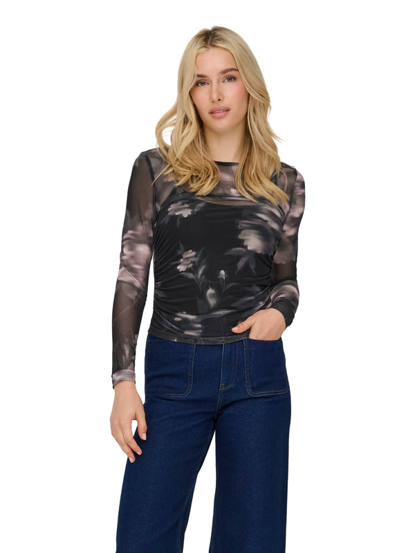ΓΥΝΑΙΚΕΙΑ ΜΠΛΟΥΖΑ ONLY ONLKAYA LIFE LS RUCHING MESH TOP WVN