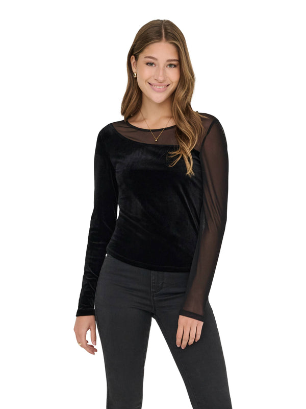 ΓΥΝΑΙΚΕΙΑ ΜΠΛΟΥΖΑ ONLY ONLSMOOTH L/S MESH MIX TOP BOX JRS