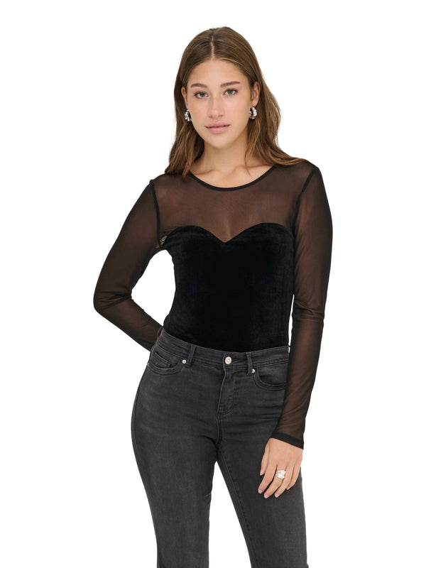 ΓΥΝΑΙΚΕΙΑ ΜΠΛΟΥΖΑ ONLY ONLSMOOTH L/S MESH MIX TOP BOX JRS