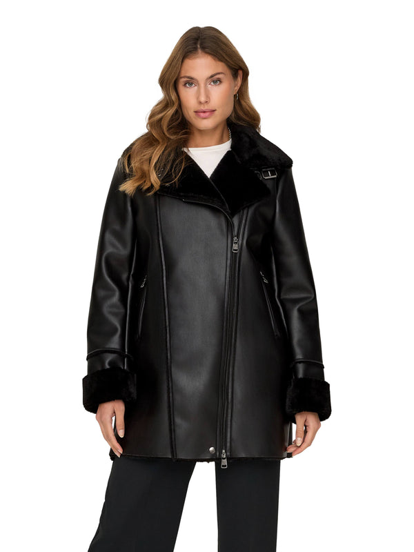 ΓΥΝΑΙΚΕΙΟ HMIΠΑΛΤΟ ΔΕΡΜΑΤΙΝΗΣ ONLY MARIAM BONDED COAT