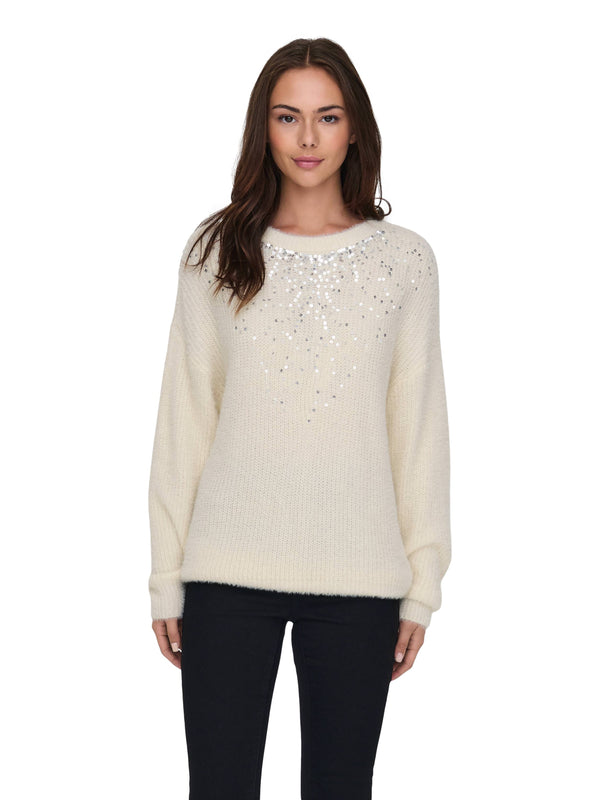 ΓΥΝΑΙΚΕΙΟ ΠΟΥΛΟΒΕΡ ONLY CLARIS SEQUINS O-NECK
