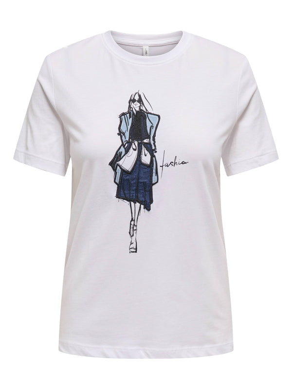 ΓΥΝΑΙΚΕΙΟ T-SHIRT ONLY ONLEMMA LIFE LADY TOP FASHION