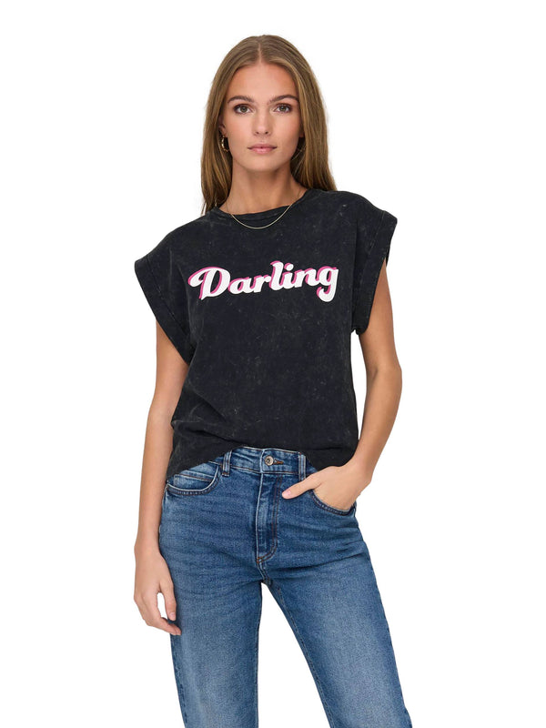 ΓΥΝΑΙΚΕΙΟ T-SHIRT ONLY DAHLIA S/S TEXT FOLD-UP
