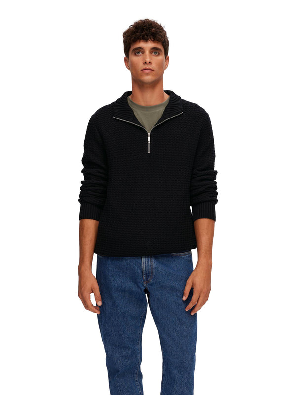 ΑΝΔΡΙΚΟ ΠΟΥΛΟΒΕΡ SELECTED SLHTHIM LS KNIT STRUCTURE HALF ZIP