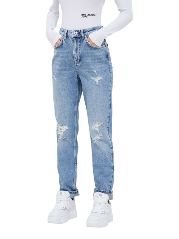 ΓΥΝΑΙΚΕΙΟ JEAN KARL LAGERFELD JEANS KLJ HR TAPERED DSTR PKT DENIM