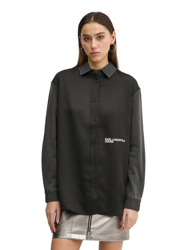 ΓΥΝΑΙΚΕΙΟ JEAN ΠΟΥΚΑΜΙΣΟ KARL LAGERFELD JEANS KLJ DM OVERSIZE  SATIN LS SHIRT