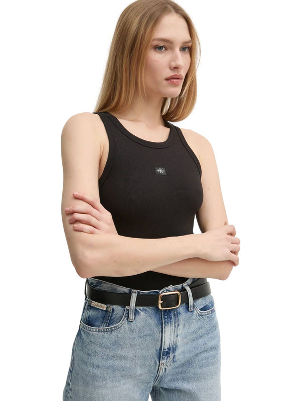 ΓΥΝΑΙΚΕΙΑ ΑΜΑΝΙΚΗ ΜΠΛΟΥΖΑ CALVIN KLEIN JEANS WOVEN LABEL RIB TANK TOP