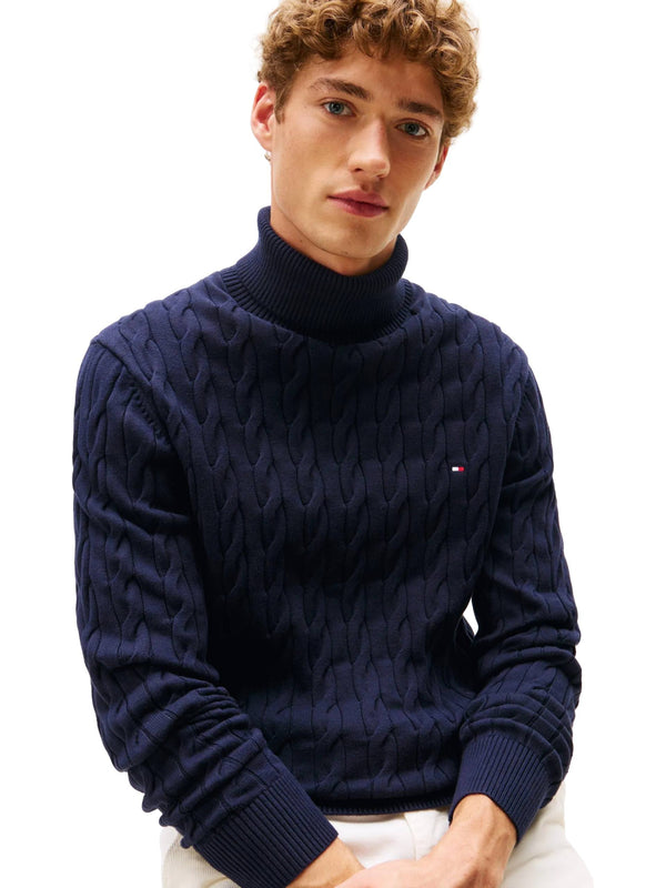 ΑΝΔΡΙΚΟ ΖΙΒΑΓΚΟ TOMMY HILFIGER CLASSIC COTTON CABLE ROLL NECK