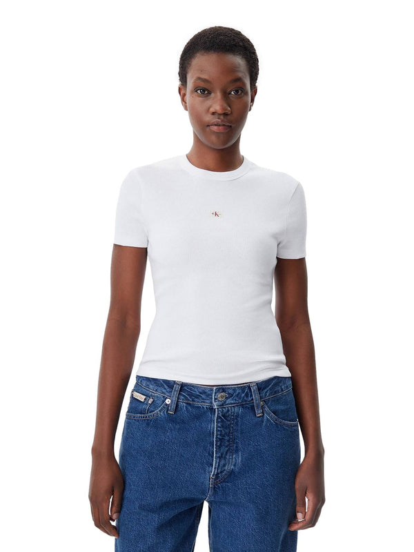ΓΥΝΑΙΚΕΙΟ T-SHIRT CALVIN KLEIN JEANS WOVEN LABEL RIB FITTED TEE