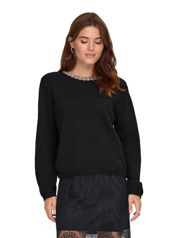 ΓΥΝΑΙΚΕΙΟ ΠΟΥΛΟΒΕΡ JDYALVA LIFE L/S EMBELLISH PULLOVER KNT