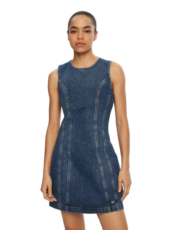 ΓΥΝΑΙΚΕΙΟ MINI DENIM ΦΟΡΕΜΑ TOMMY JEANS ΜΕ ΣΤΡΑΣ