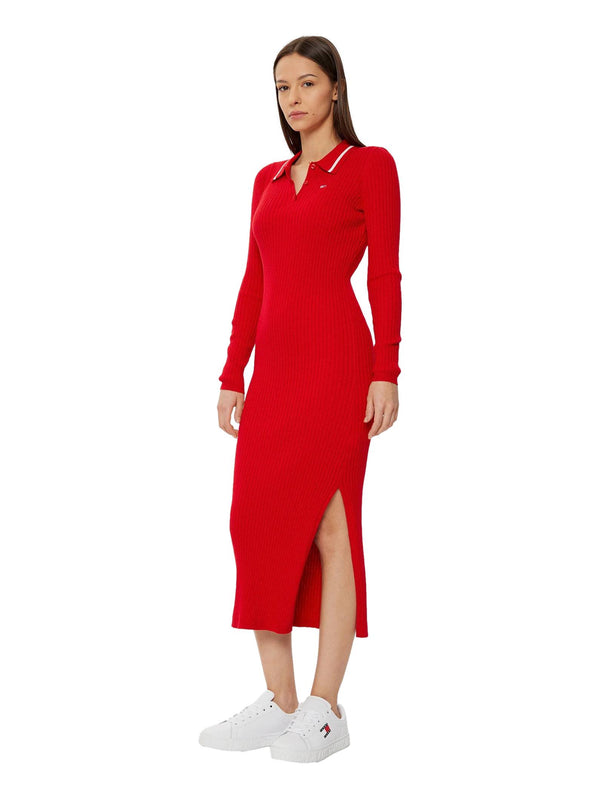 ΓΥΝΑΙΚΕΙΟ ΦΟΡΕΜΑ TOMMY JEANS TJW LS POLO MIDI DRESS