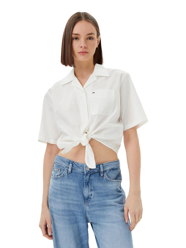 ΓΥΝΑΙΚΕΙΟ ΠΟΥΚΑΜΙΣΟ TOMMY JEANS TJW CRP LINEN SS SHIRT