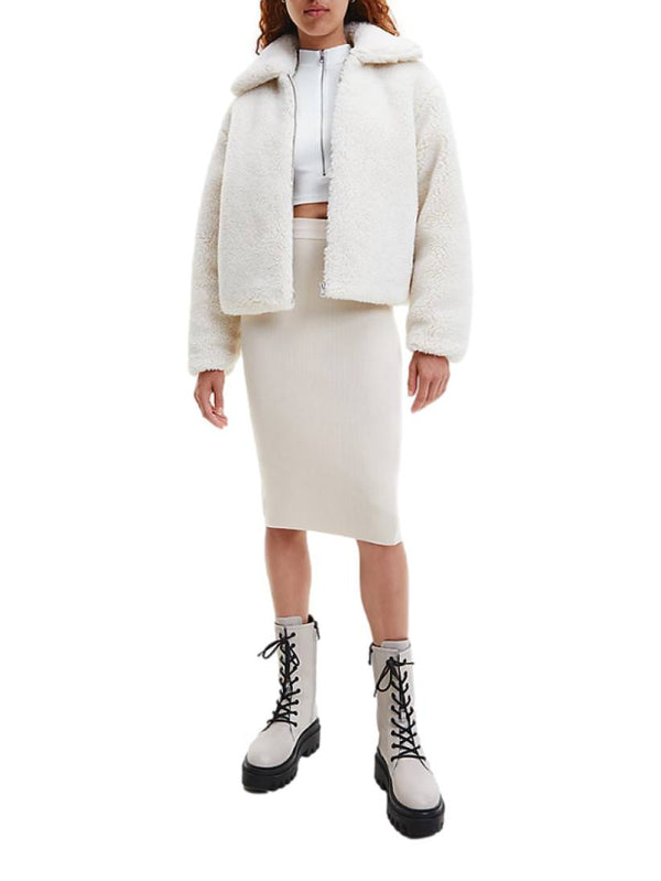 ΓΥΝΑΙΚΕΙΟ ΜΠΟΥΦΑΝ CALVIN KLEIN JEANS BACK CK SHERPA SHORT JACKET