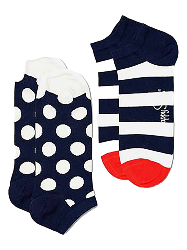 HAPPY SOCKS BIG DOT STRIPE LOW SOCK 2-PACK