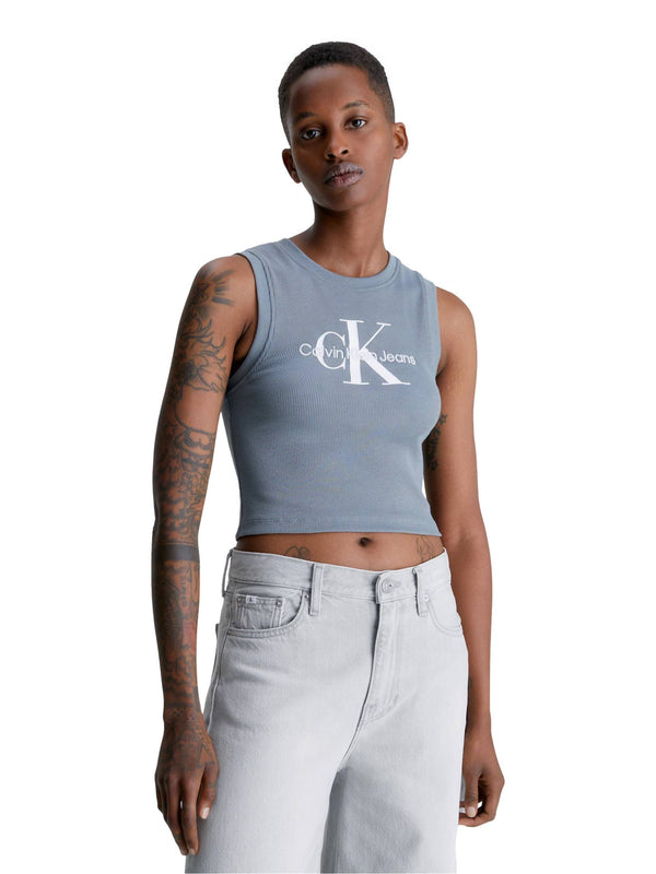 ΓΥΝΑΙΚΕΙΟ ΑΜΑΝΙΚΟ TOP CALVIN KLEIN JEANS ARCHIVAL MONOLOGO RIB TANK TOP