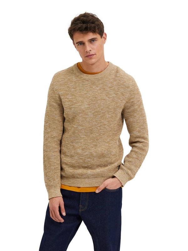 ΑΝΔΡΙΚΟ ΠΟΥΛΟΒΕΡ SELECTED  SLHVINCE LS KNIT BUBBLE CREW NECK