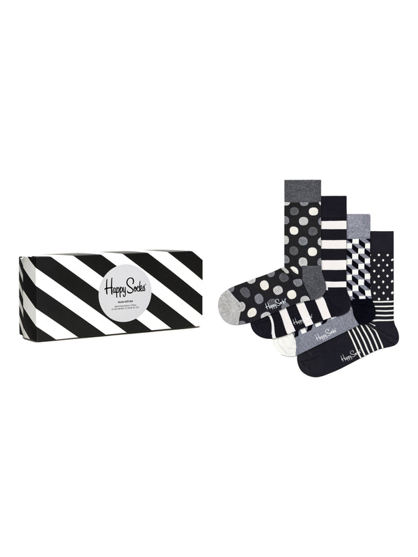 HAPPY SOCKS CLASSIC BLACK & WHITE SET GIFTBOX 4-PACK