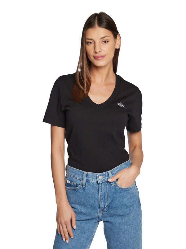 ΓΥΝΑΙΚΕΙΟ T-SHIRT CALVIN KLEIN JEANS MICRO MONOLOGO V NECK